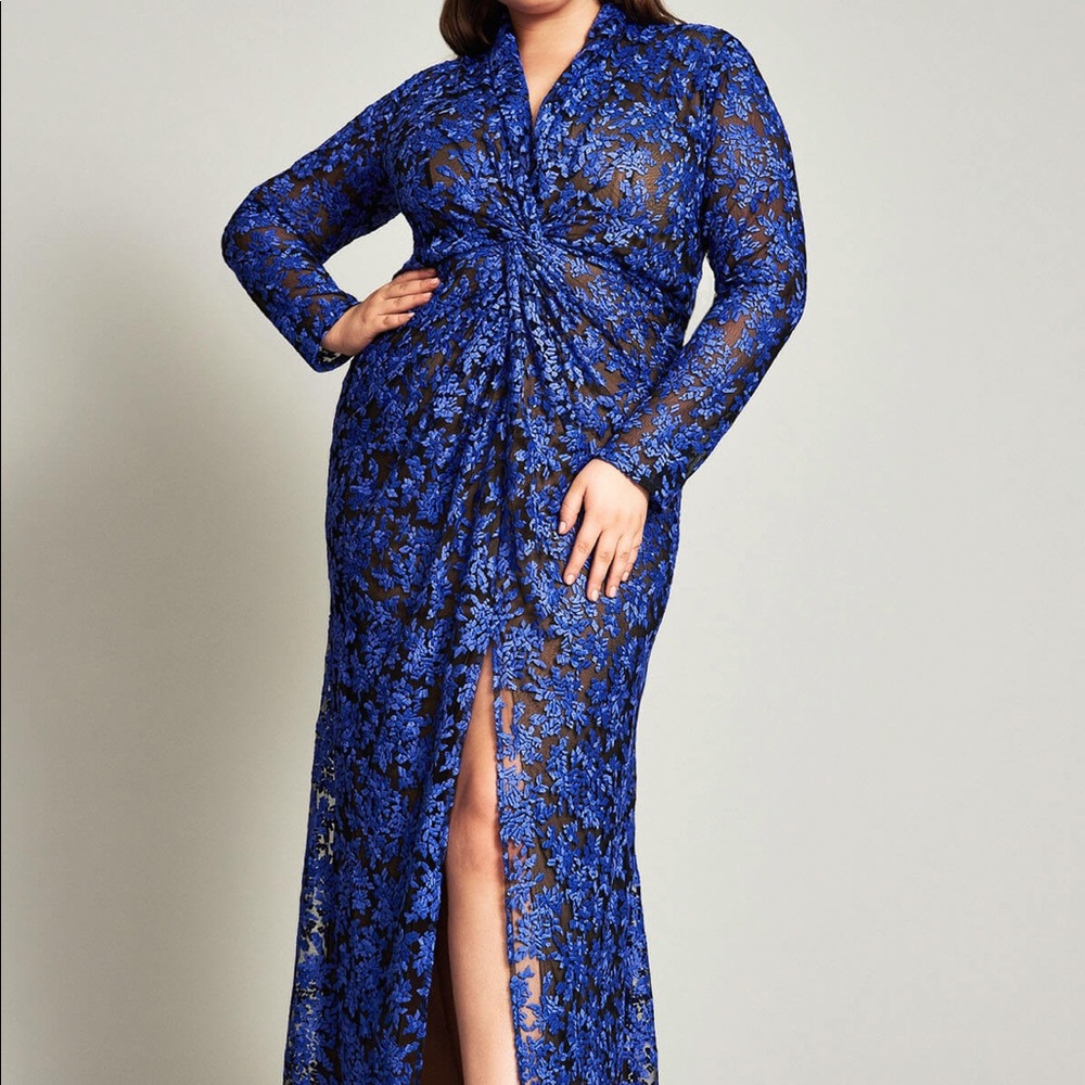Blue and black Tadashi Shoji gown size 22Q